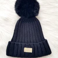 Зимна шапка с естествен пух, снимка 5 - Шапки - 42804124