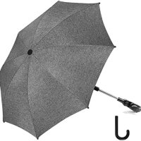 Нов Универсален черен чадър 73 см за детска количка 50+ UV защита бебе, снимка 1 - Други - 40381178