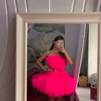  Официална Розова рокля с тюл Кендал Avin Alessa Cliche бал кръщене prom , снимка 8 - Рокли - 27432278