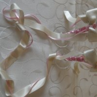 Сватбени чаши с украса от сатен и тюл, снимка 5 - Други - 39984196