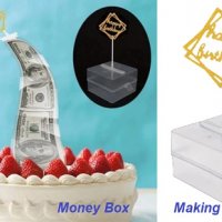 Кутия за пари банкноти за изненада от торта изскачащи с топер Money Box Making Surprise Банкомат, снимка 2 - Други - 29504460