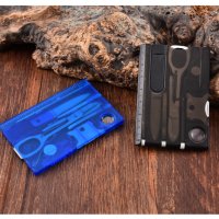 Портативен многофункционален инструмент тип кредитна карта / цвят черен, снимка 4 - Екипировка - 42235614