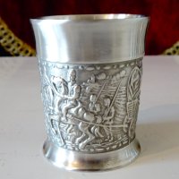 Чаша за ракия,шот от калай,средновековен поход. , снимка 3 - Антикварни и старинни предмети - 44237137