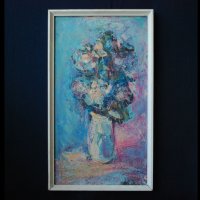 Стара картина, Цветя, Камен Крумов, снимка 1 - Картини - 31977595