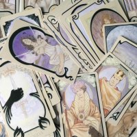 Елегантнo таро: Golden Art Nouveau Tarot & Etherial Visions & Egyptian Art Nouveau Tarot, снимка 10 - Карти за игра - 42293138