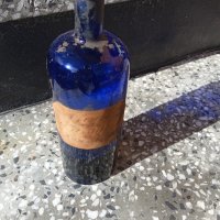 Уникално старо шише,син кобалт,канелево масло, снимка 11 - Антикварни и старинни предмети - 35625863