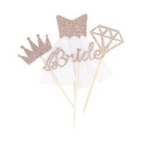 Bride to be 4 бр диамант рокля корона картонени топери за мъфини и торта Моминско парти декор топер , снимка 7 - Други - 37086283