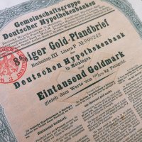 Райх облигация | 100 златни марки | Deutschen Hypothekenbank | 1925г., снимка 1 - Други ценни предмети - 29140182