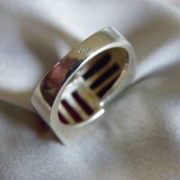 Стар западноевропейски сребърен пръстен с рубини и сапфири, снимка 5 - Пръстени - 35125013