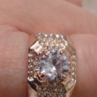 Екстравагантен пръстен в циркон и диамант, снимка 1 - Пръстени - 42706497