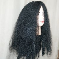 Дълга ,черна,къдрава перука за парти 50 см., снимка 2 - Аксесоари за коса - 42075815