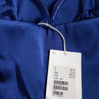Елегантна синя сатенена рокля размер S/36 цена 84 лв., снимка 6 - Рокли - 42621899