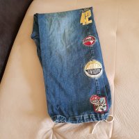 Original Vintage Rare FUBU PLATINUM Harlem GlobeTrotters Denim Jeans, снимка 2 - Дънки - 38440078