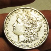 Рядък голям сребърен американски долар, морган долар, MORGAN DOLLAR, ONE DOLLAR - 1890 г., снимка 1 - Нумизматика и бонистика - 35585003