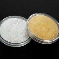 📀 Bitcoin монета - златна или сребърна сувенир креативен подарък колекционерска Биткоин, снимка 2 - Нумизматика и бонистика - 35097811
