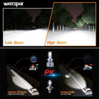 Wattstar H7 LED крушки за фарове, К-кт за преобразуване, 64W супер ярък Hi/Lo Beam фар с вентилатор, снимка 6 - Аксесоари и консумативи - 42518380
