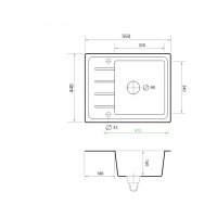 Кухненска Мивка от Гранит  Копенхаген Easy 440 x 550 - Сива, снимка 4 - Други - 37574077