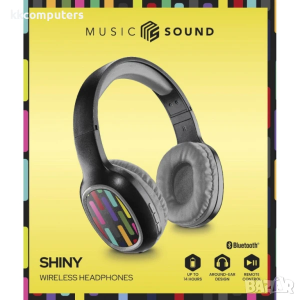 Music Sound Basic Shiny Lines Bluetooth слушалки, снимка 1