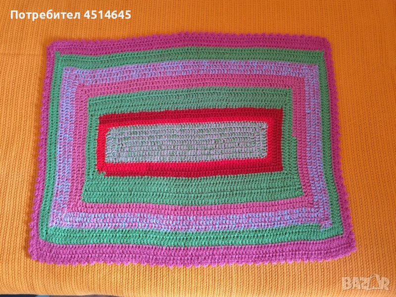 Ръчно плетено килимче пред легло 85/65, снимка 1