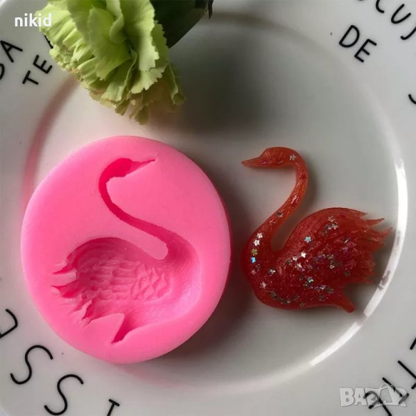 Лебед наперен силиконов молд калъп форма фондан шоколад гипс сапун декор торта мъфини, снимка 1