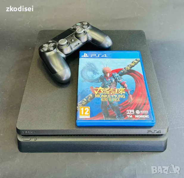 Sony Play Station 4 SLIM с 1бр. джойстик и 1бр. игра, снимка 1
