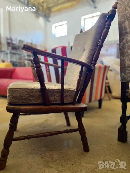 Ретро фотьойл с дървена конструкция , снимка 1