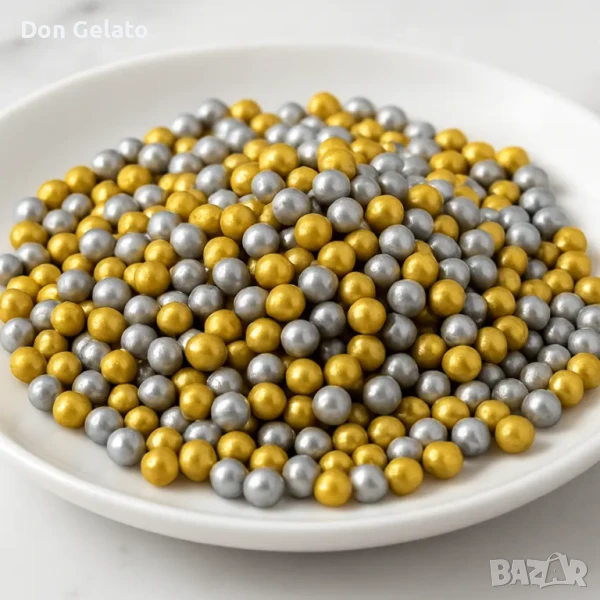 Захарни перли златни и сребърни – Лукс микс, снимка 1