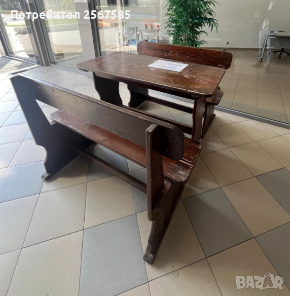 Трапезна маса с 2 бр. пейки, снимка 1