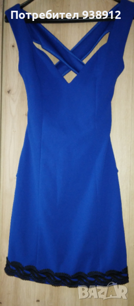 Дамска тъмно синя рокля, снимка 1