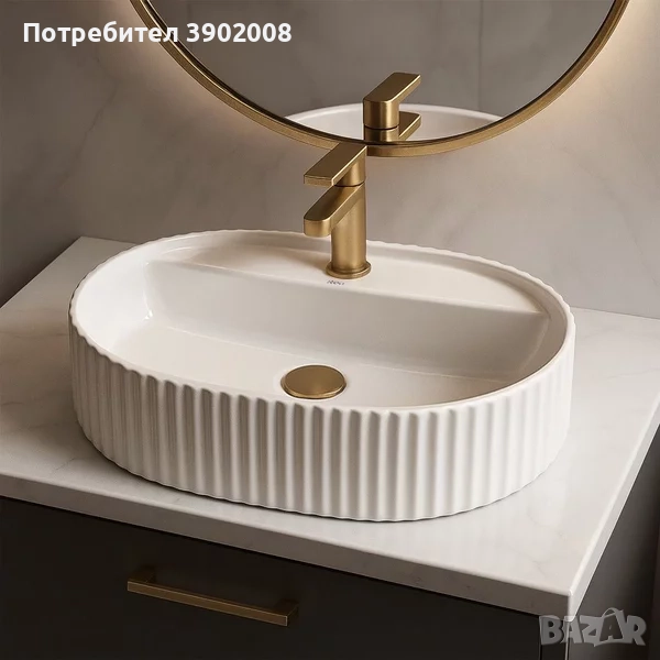 Умивалник върху плот за баня, снимка 1