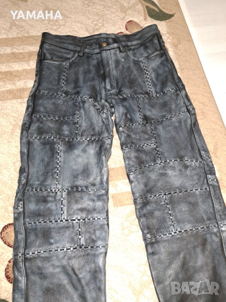 Мъжки  Мото  Панталон  ЕСТЕСТВЕНА КОЖА , снимка 1