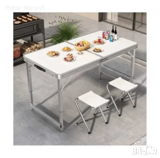 Маса и столове за къмпинг, комплект от 4 броя, снимка 1