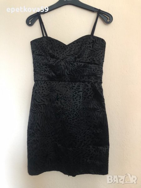 Черна елегантна къса рокля по тялото размер 38 (S), снимка 1