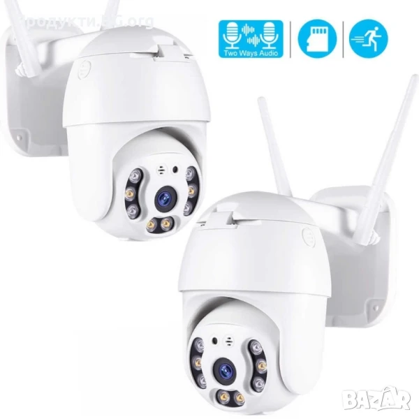 Водоустойчива, безжична камера с нощно видеонаблюдение и запис на карта, снимка 1