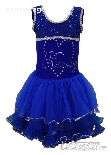 Детско трико с широки презрамки и поличка с пайети. Предназначено за спортни, латино и мажоретни тан, снимка 1