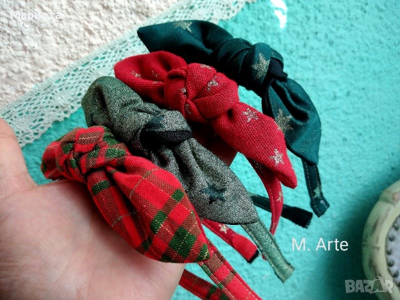 Коледни диадеми Аксесоари за коса Диадема с панделка Диадема в златно , снимка 1