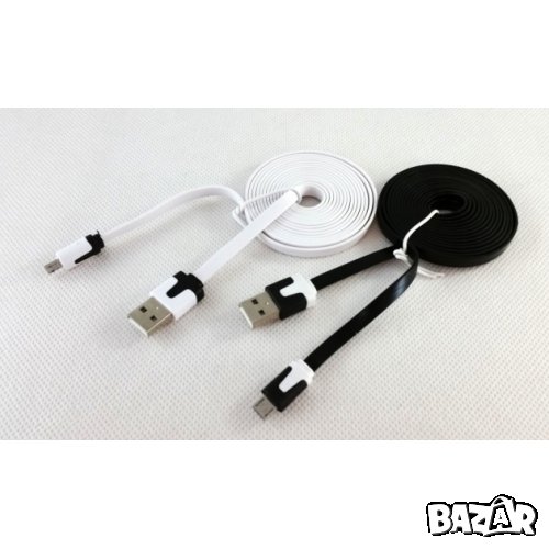 Плосък USB кабел за телефон , снимка 1