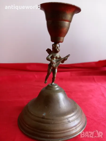 Стар Бронзов Свещник , Ангел , ХЕРУВИМ, снимка 1