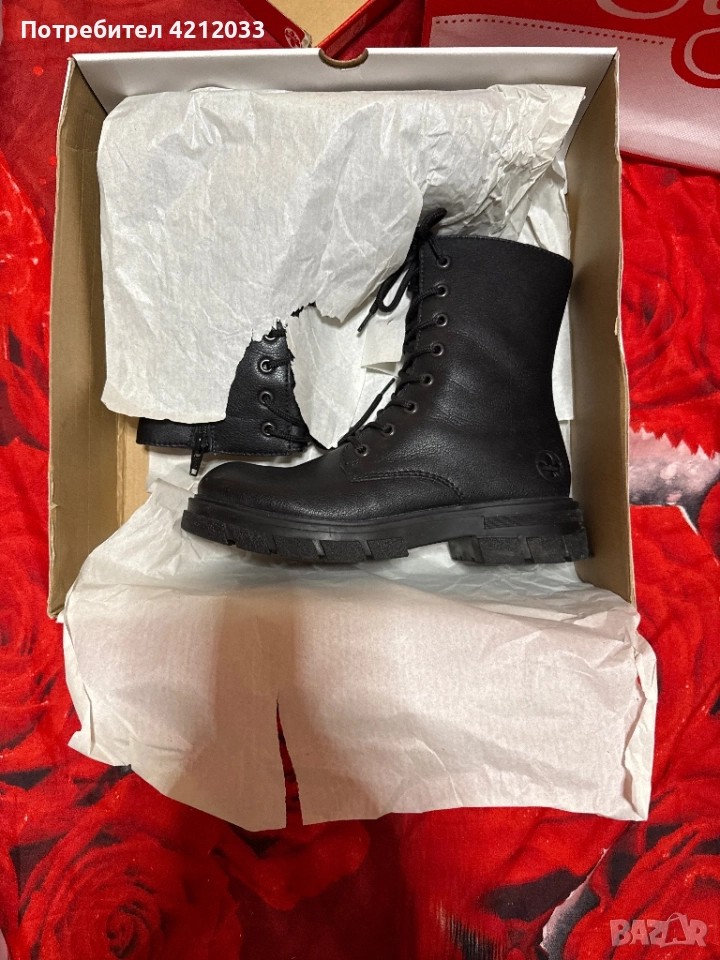 Боти от естествена кожа Rieker, снимка 1