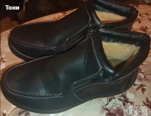 EASY GO Оригинал Нови Мъжки Кожени Боти 43, снимка 1