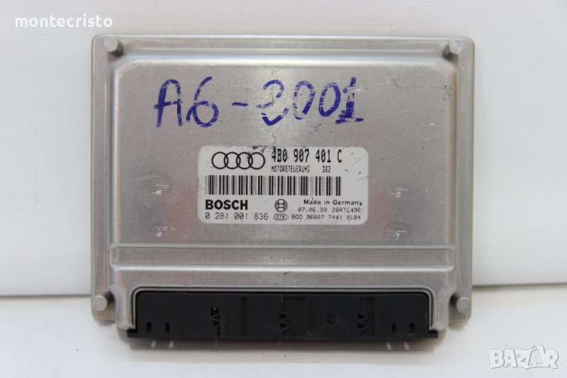 Моторен компютър Audi A6 C5 (1997-2005г.) 4B0 907 401 C / 0 281 001 836 / 4B0907401C / 0281001836, снимка 1