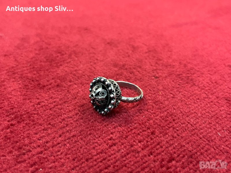 Уникален сребърен пръстен филигран СБХ. №3318, снимка 1