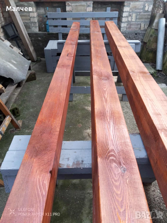 продавам дървени греди -12/12/3м., снимка 1