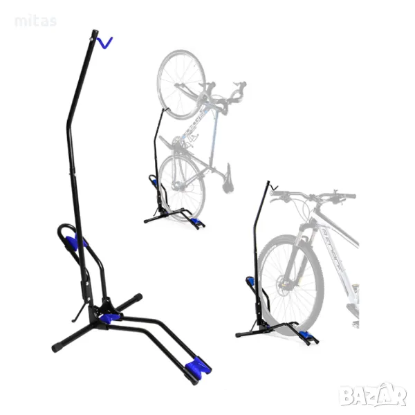 Велосипедна стойка FORCE STABLE Изложбена, Вертикална, Стомана, Черна, снимка 1