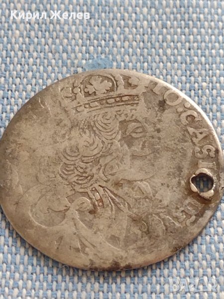 Сребърна монета 18 Гроша 1657г. Ян Казимир Полша 13608, снимка 1