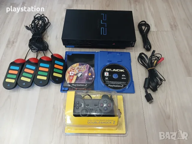 Уникален Ретро Комплект PlayStation 2 (Мade in Japan) + Мега Денс Мат и Бъз Контролери!, снимка 2 - PlayStation конзоли - 56009340