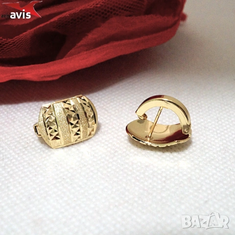 Обеци с 14К златно покритие 2141888, снимка 3 - Обеци - 53895792