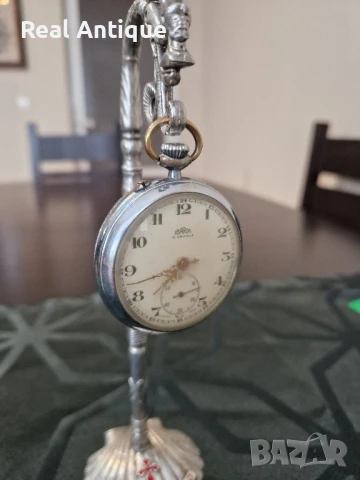 Рядък антикварен колекционерски швейцарски джобен часовник Ibaria , снимка 3 - Антикварни и старинни предмети - 50684980