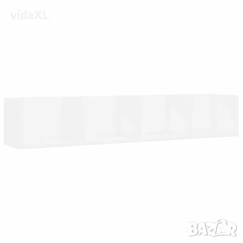vidaXL CD стенен рафт, бял, 100x18x18 см, инженерно дърво