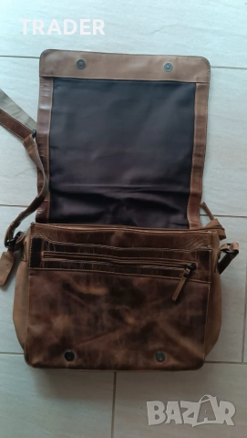 Shoulder Bag Marc Picard чанта през рамо естествена кожа, снимка 14 - Чанти - 12904354